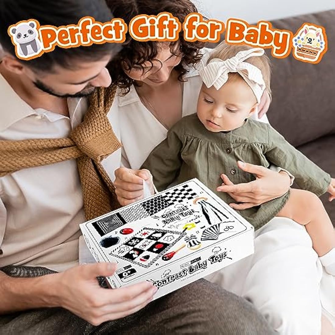 HappyKidsClub Black and White Sensory Toys for Babies 0-12 Months - Newborn Essentials, Easter Gifts, Montessori Toys