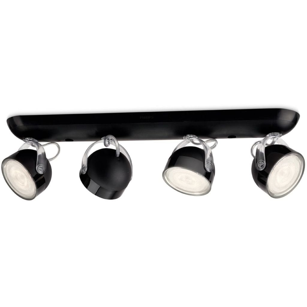 Philips MyLiving Dyna LED Spotlight Bar 4 Bulbs, White, Black, 4er Spot