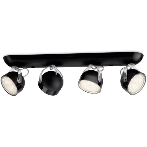 Philips MyLiving Dyna LED Spotlight Bar 4 Bulbs, White, Black, 4er Spot