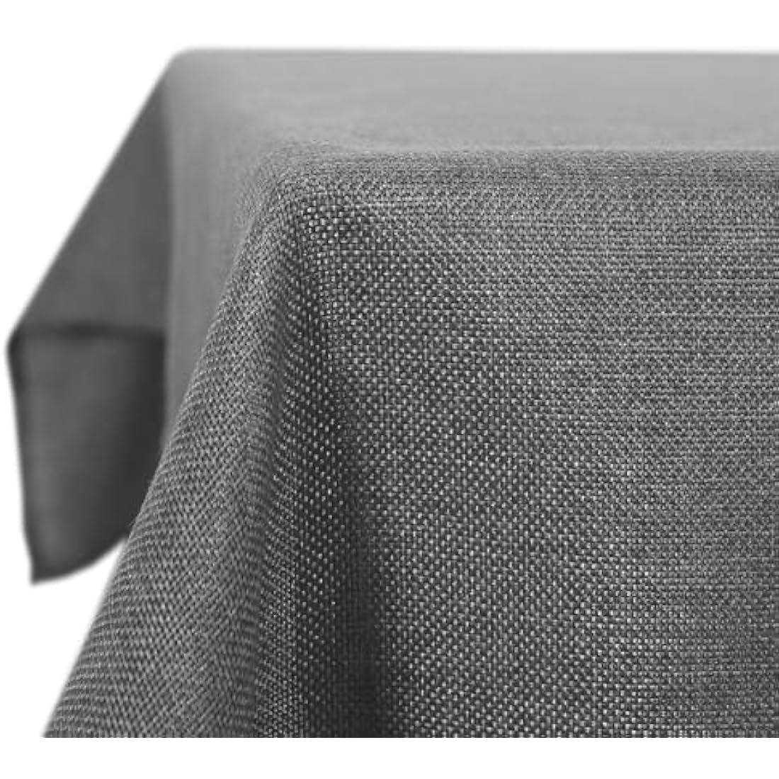 Deconovo - Waterproof Soft Linen Effect Rectangular Tablecloth - Ideal for Dining Rooms, Kitchens, Living Rooms, Gardens - 132 x 178 cm - Grey