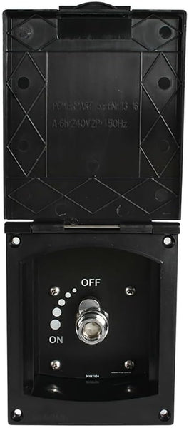 Marvix External Shower Point Water Outlet Socket & Trigger Shower Head Set For Motorhome, Caravan, Campervan, Horsebox