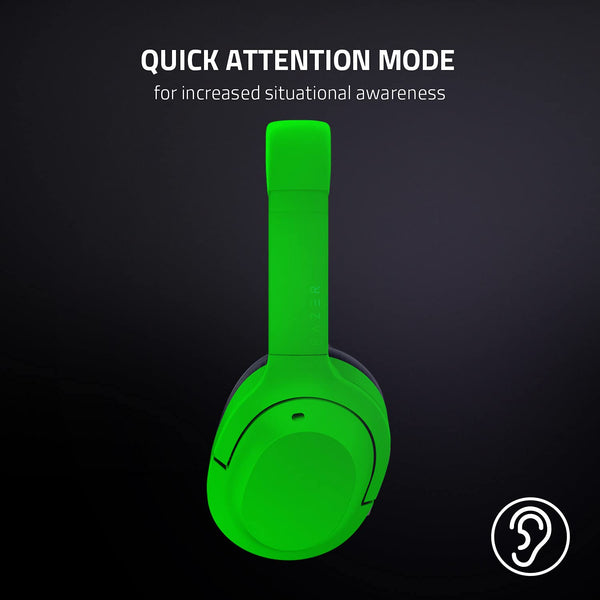 Razer Opus X - Wireless Low Latency Headset with ANC Technology (Active noise cancellation, Custom-tuned 40 mm drivers, Built-in microphones, Battery life up to 40 hours) Green