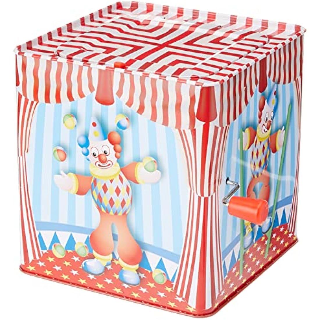 Tobar Clown Jack in the Box Traditional Tin Toy, Assorted Colour