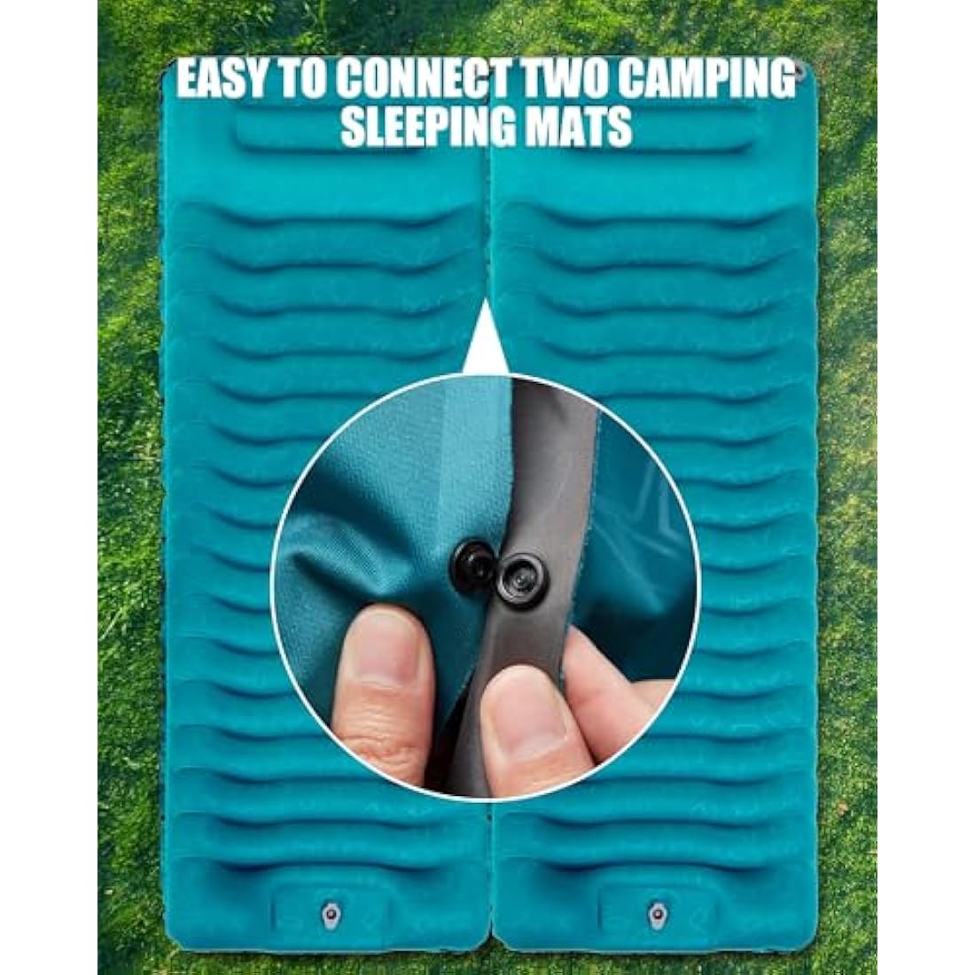 AKSOUL Self Inflating Sleeping Mat for Camping: 8-12CM Thickness Single Camp Mattress, Double Joinable Camping Inflatable Mat