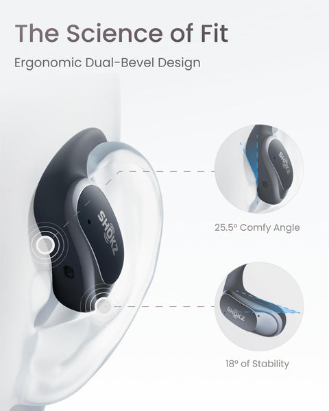 SHOKZ OpenFit Air Open-Ear Headphones, True Wireless Bluetooth Earphones with Mic, Fast Charging, 28h Playtime, IP54 Waterproof for Workout - Black