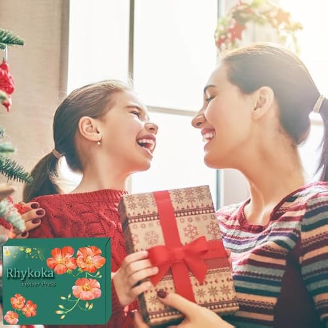 Rhykoka Professional Flower Press, 8 Layers 6.3x8.3 inch (16x21cm) Flower Press Kit Wooden Leaf Pressing Kit for Kids Adults with Clear Instruction, Nice Gift for DIY Dried Flowers Lovers (Wooden)