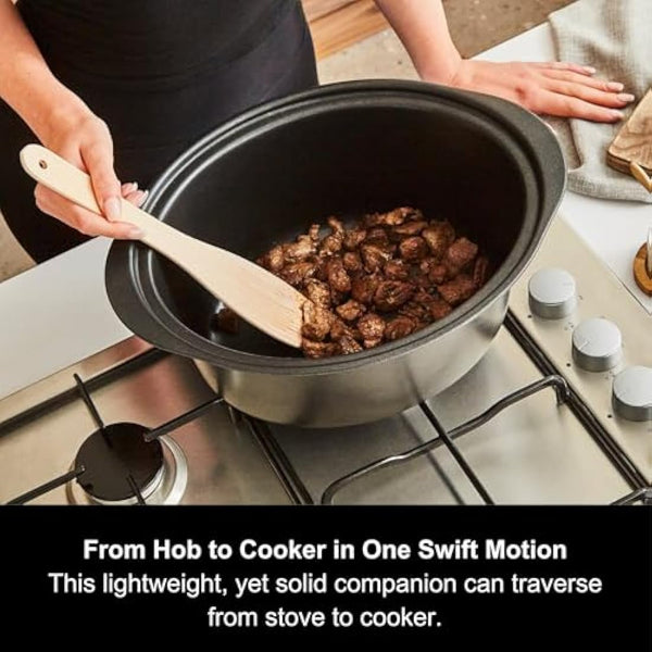 Morphy Richards 461014 Sear & Stew 6.5 Litre Aluminium Slow Cooker, One-Pot Solution, Brushed Stainless Steel