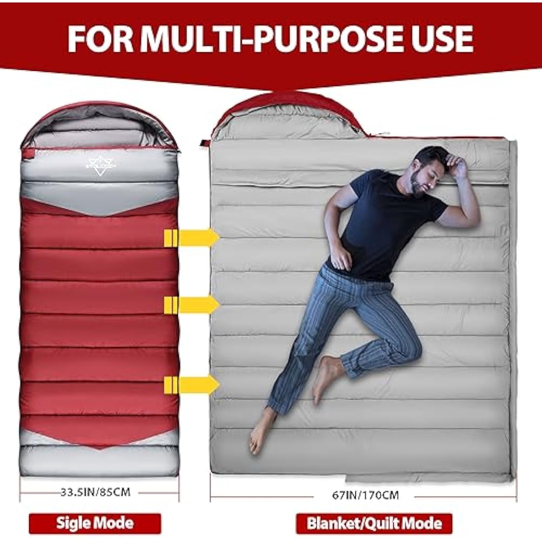 ETGLCOZY Sleeping Bags for Adults Kids, Ultralight Compact w/Compression Sack for Warm & Cold Weather Camping Essentials for Backpacking Hiking Travel Indoor - Unisex Boy Girl Man Woman