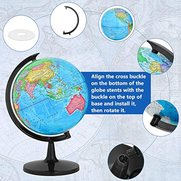 33CM/13 Inch Educational World Globe, Classroom Decorative Earth Globe
