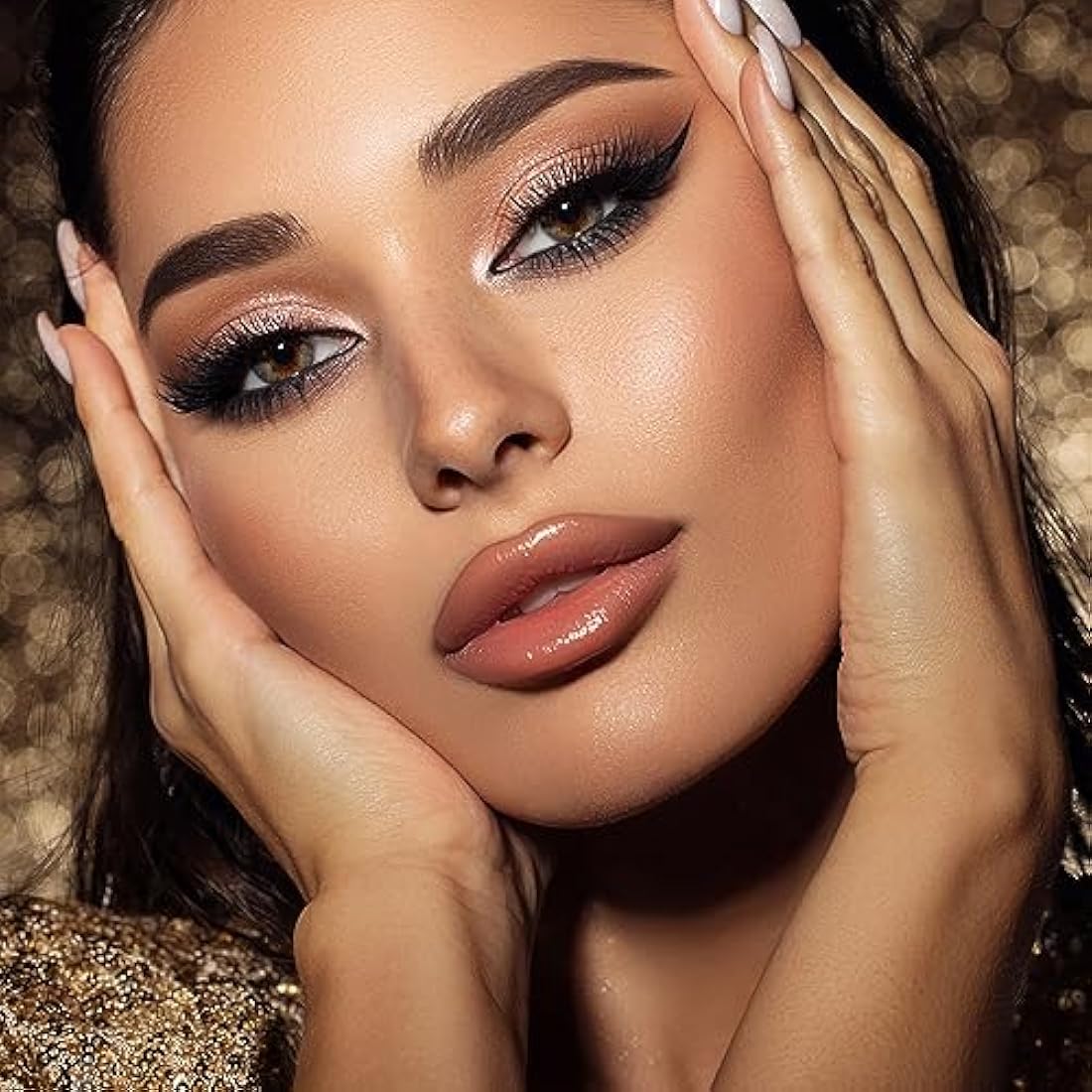 DYAFIN Natural Eyelashes 100% Handmade Lashes Reusable Soft False Eyelashes Lightweight Eye Lashes with Clear Band 3D Fake Eyelashes Long Wispy Eyelashes C Curl Lashes 8 Pairs