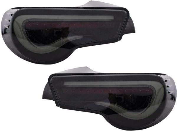 GAZOZ PERFORMANCE LED Tail Lights W/Sequential Turn Signal Light Black Smoked Plug and Play Compatible With 2013-2021 Scion FR-S First Gen