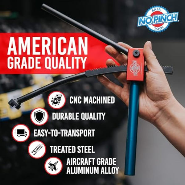 BAJA NO PINCH Dirt Bike & Motorcycle Tool Kit – Tyre Changer for 20mm Axles | Tyre Monkey Lever, Bike Wheel & Puncture Repair Tool | Motorcycle Tyre Changer Tool Kit & Dirt Bike Tyre Repair Set