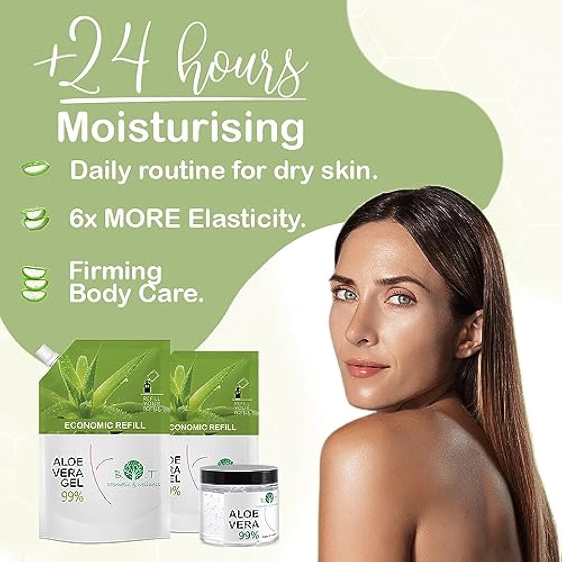 Aloe Vera Gel Bio Pure 100% Natural Lanzarote: Aloe Vera After Sun, Face Care, Face Moisturiser, Body Moisturiser, Hair Care, After Wax, Shave, Tattoo, Hydrating, Soothing - 2000 ml 2 L