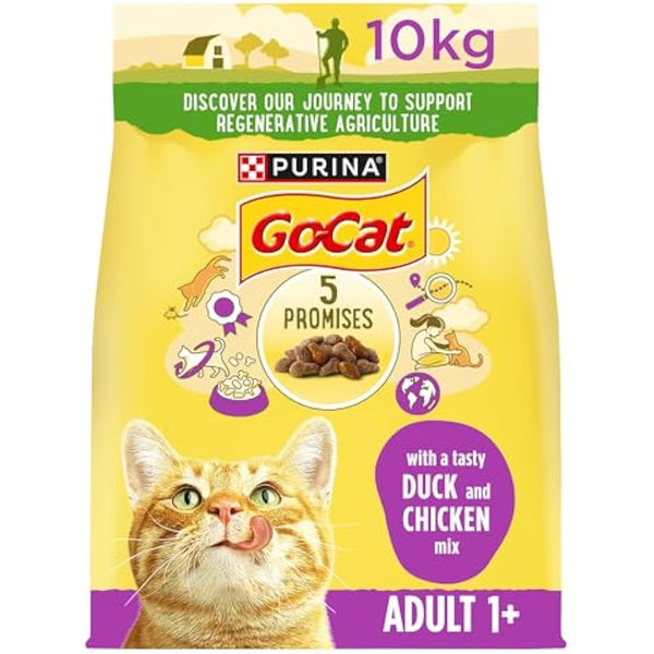 GO-CAT Adult Chicken and Duck Dry Cat Food 10kg
