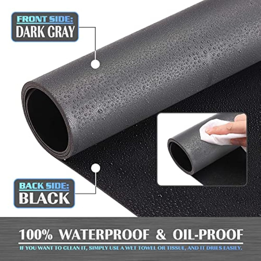 K KNODEL Small Office Leather Desk Mat, Mouse and Keyboard Pad, Computer and Laptop Mat, Desktop Protector and Cover, Writing Pad and Blotter (60x35cm, Dark Gray)