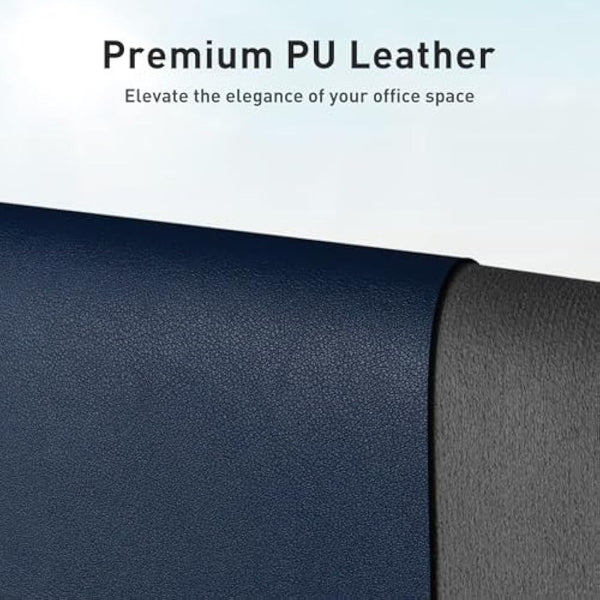 Leather Desk Pad Protector,Mouse Mat,Office Desk Mat,Non-Slip PU Leather Desk Blotter,Laptop Desk Pad,Waterproof Desk Writing Pad for Office and Home (80cm x 40cm, Dark Blue)