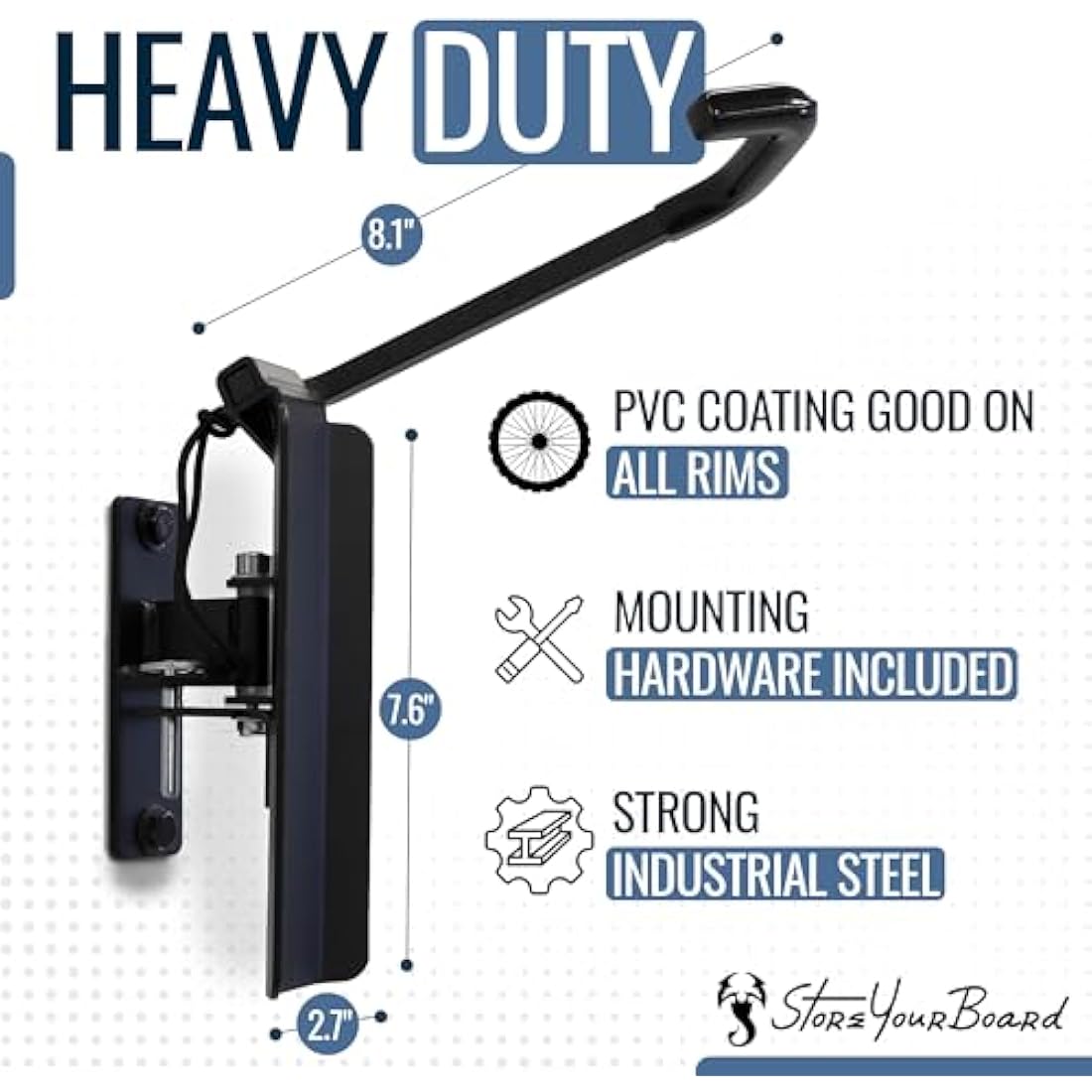 StoreYourBoard 4-Bike Swivel Rack – Wall Mounted Garage Bike Storage, Vertical Hanger with 120° Swing Design & Stopper, Space-Saving Indoor Wall Mount – Fits Kids Bikes, BMX & More – Black