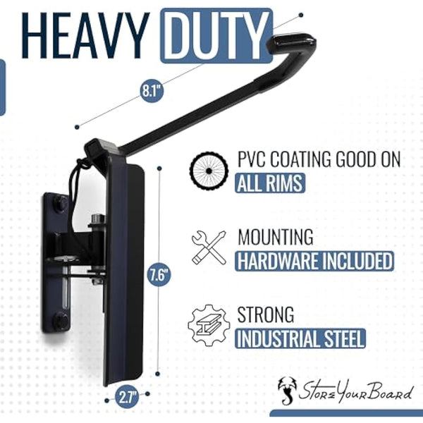 StoreYourBoard 4-Bike Swivel Rack – Wall Mounted Garage Bike Storage, Vertical Hanger with 120° Swing Design & Stopper, Space-Saving Indoor Wall Mount – Fits Kids Bikes, BMX & More – Black