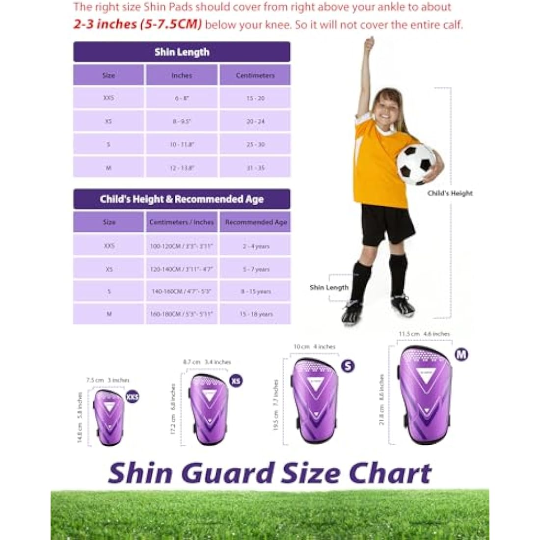 AirsFish Shin Pads Boys Certified Kids with Ankle Protection,High Strength Shin Pads,Breathable Non Slip Extended Adjustable Straps,Protective Football Equipment for Boys and Girls
