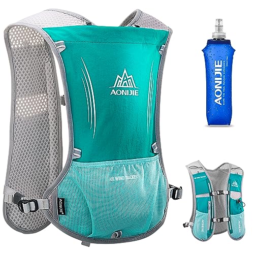 HINATAA Lightweight Running Hydration Backpack, 5L 190g Running Hydration Vest for Women and Men Cycling Running Climbing Hiking Vest Pack (Green with