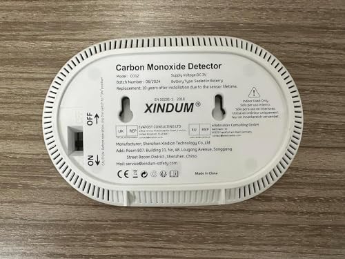 Carbon Monoxide Detector with LCD Digital Display, CE Certified CO Alarm with Sealed in 10 Year Battery, Standalone Audible CO Detector for Home,Black,1 Pack