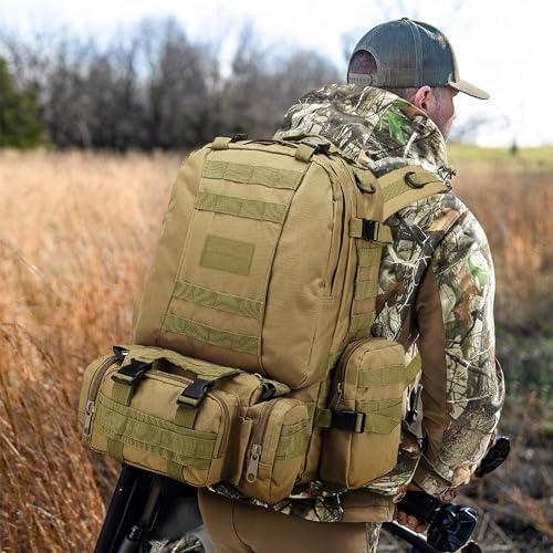 aiGear 55L Military Tactical Backpack | Lightweight Backpack Hiking Daypack | Rucksack with Molle System | for Outdoor Sports Trekking Hiking Travel Camping