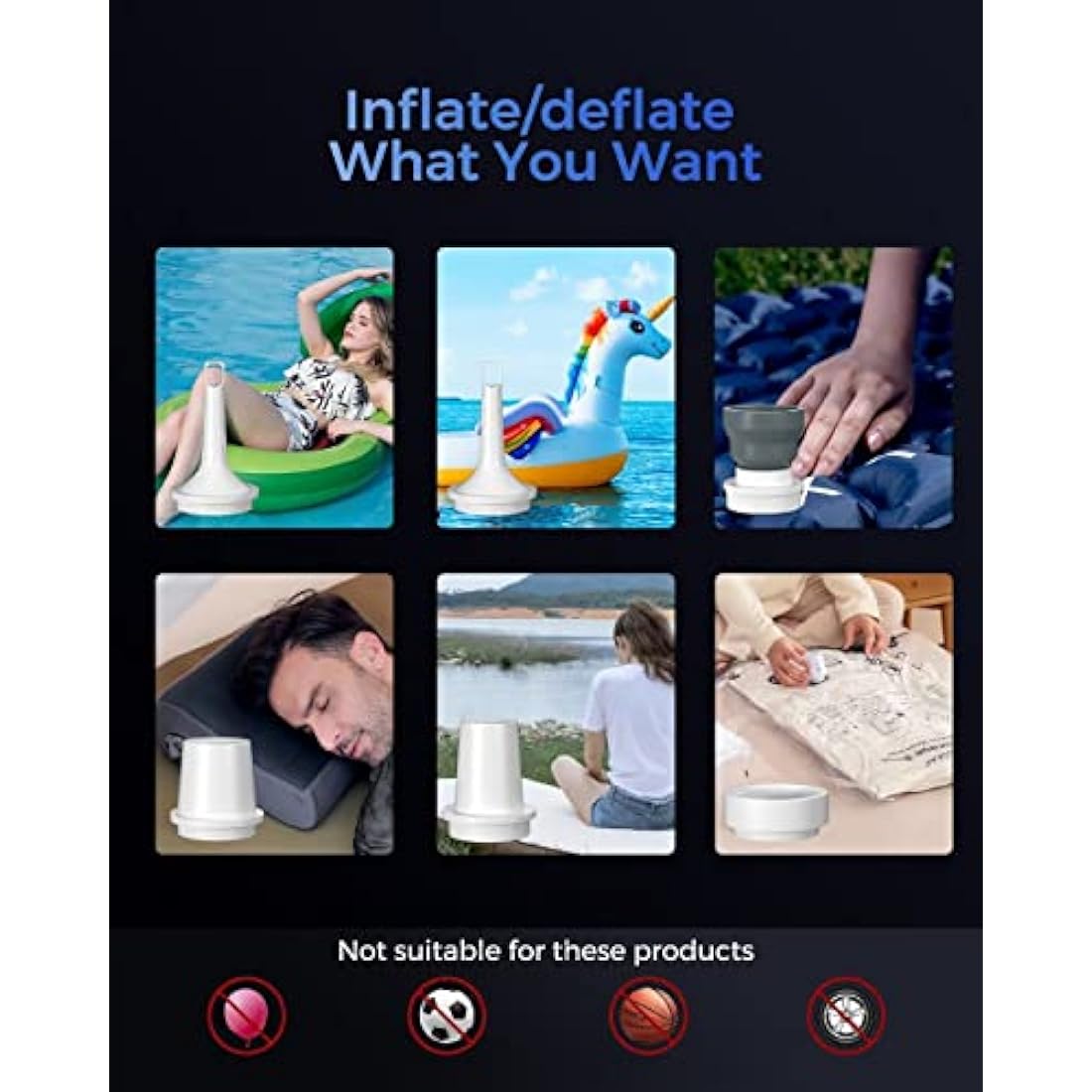 FLEXTAILGEAR MAX Pump 2020, Portable Electric Air Pump, 3600mAH Battery,Rechargeable, High Flow 300L/min, Fast In/Deflating, Air Mattress, Swimming Ring, Vacuum Storage Bags, Camping & Travel