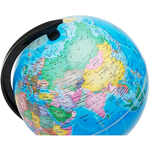 EXERZ 20cm World Globe - Educational Geographic - Political Map - Self Assembled School Globe - 20cm Diameter