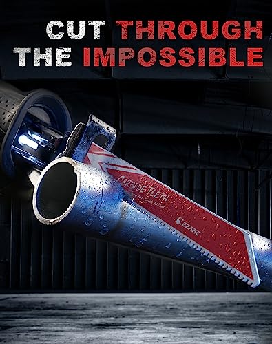 EZARC Carbide Reciprocating Saw Blade R978HM Endurance for Thick Metal, Cast Iron, Alloy Steel 225mm 8TPI, 3-Pack