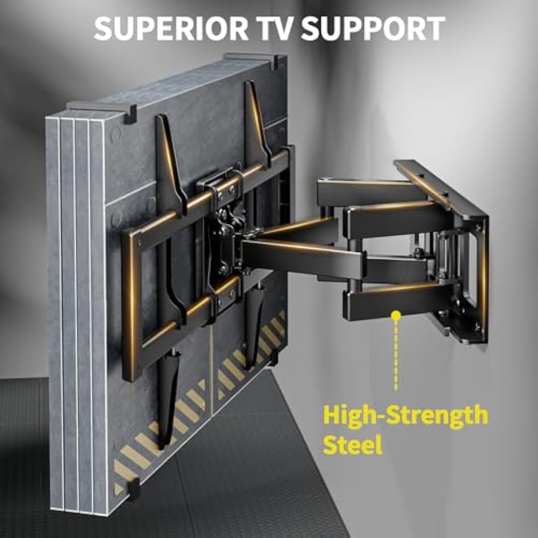 Alphamount TV Wall Bracket for Most 37 to 75 Inch 4K LED & OLED TVs up to 45kg, TV Bracket with Dual Articulating Arms, Swivel, Extension & Tilt, Wall Mount with Max VESA 600x400mm