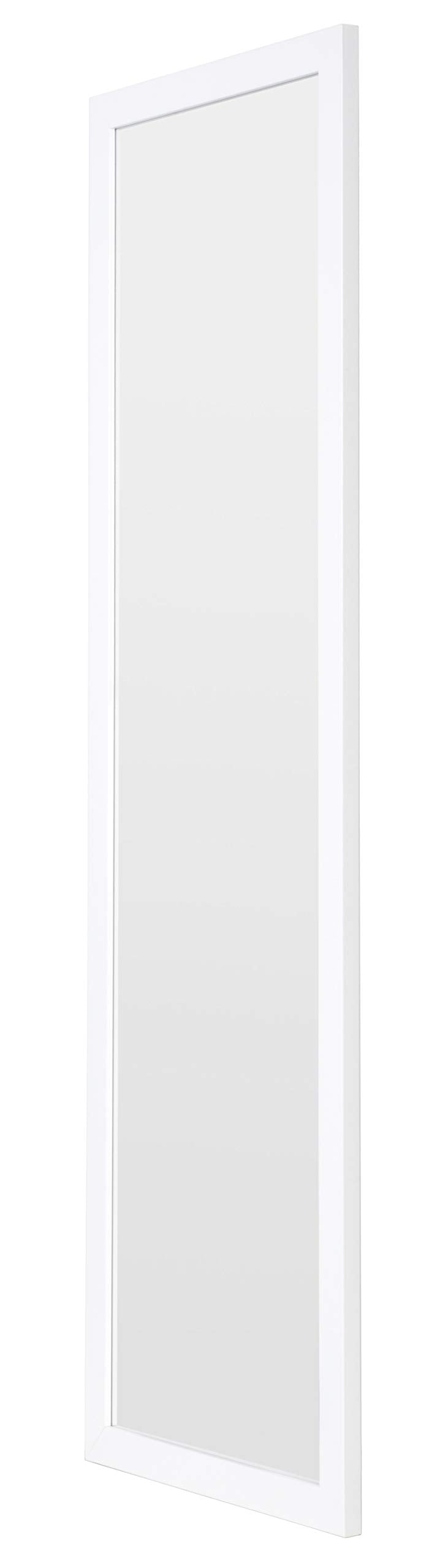 Home Selections Full Length Wooden Wall Mounted Mirror - White - 35x110cm