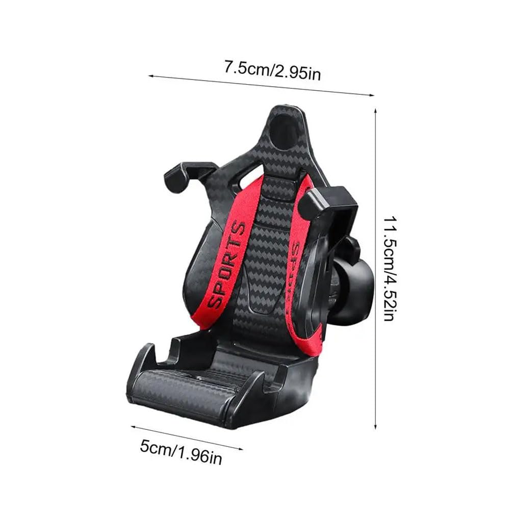 LUCKKY Racing Seat with Safety Belt, Car Phone Holder, 2024 New Air Vent Car Phone Mount, 360° Rotation Air Vent Phone Holder for Cars, Universal Air Vent Phone Mount Cradle (Red)