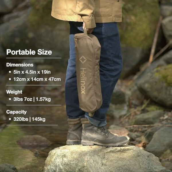 Helinox Sunset Chair Lightweight, High-Back, Compact, Collapsible Camping Chair, Blue Block, with Pockets