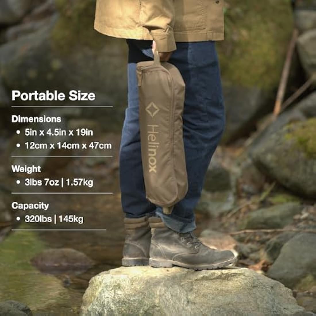 Helinox Sunset Chair Lightweight, High-Back, Compact, Collapsible Camping Chair, Flame Multiblock, with Pockets