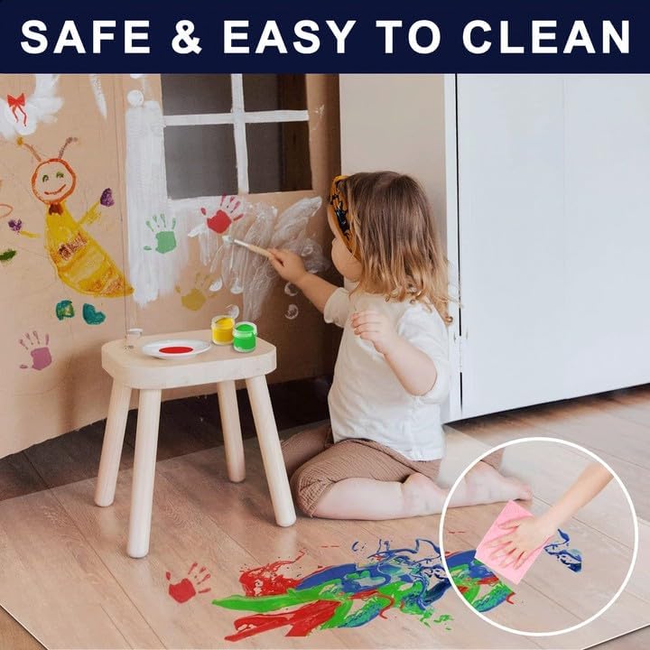 SHAREWIN Office Chair Mat for Hard Wood Floors, 150x120 cm Heavy Duty Anti-Slip Hardwood Floor Protector Rug, Easy Clean