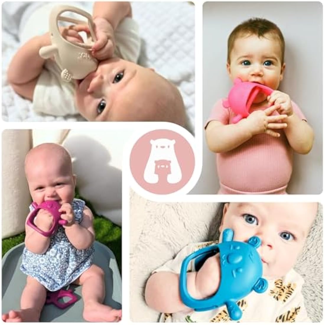 Infatot® Teething Toys for Baby Gifts – 2-Pack Koda Koala Teether Mitten Glove, Soothing Hand Teethers for Infants, Baby Toys 0-6 Months and Up, Newborn Essentials for Teething Relief, Orange