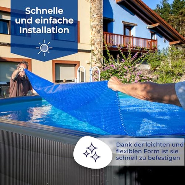 Gre CPROV Insulated Cover for Swimming Pools, Oval 730 x 375 cm blue