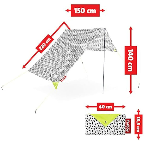 Fatboy® Miasun Multi | Portable Beach Tent | Lightweight and Easy to Assemble | UV Resistant Beach Tent | 330 x 190 x 140 cm