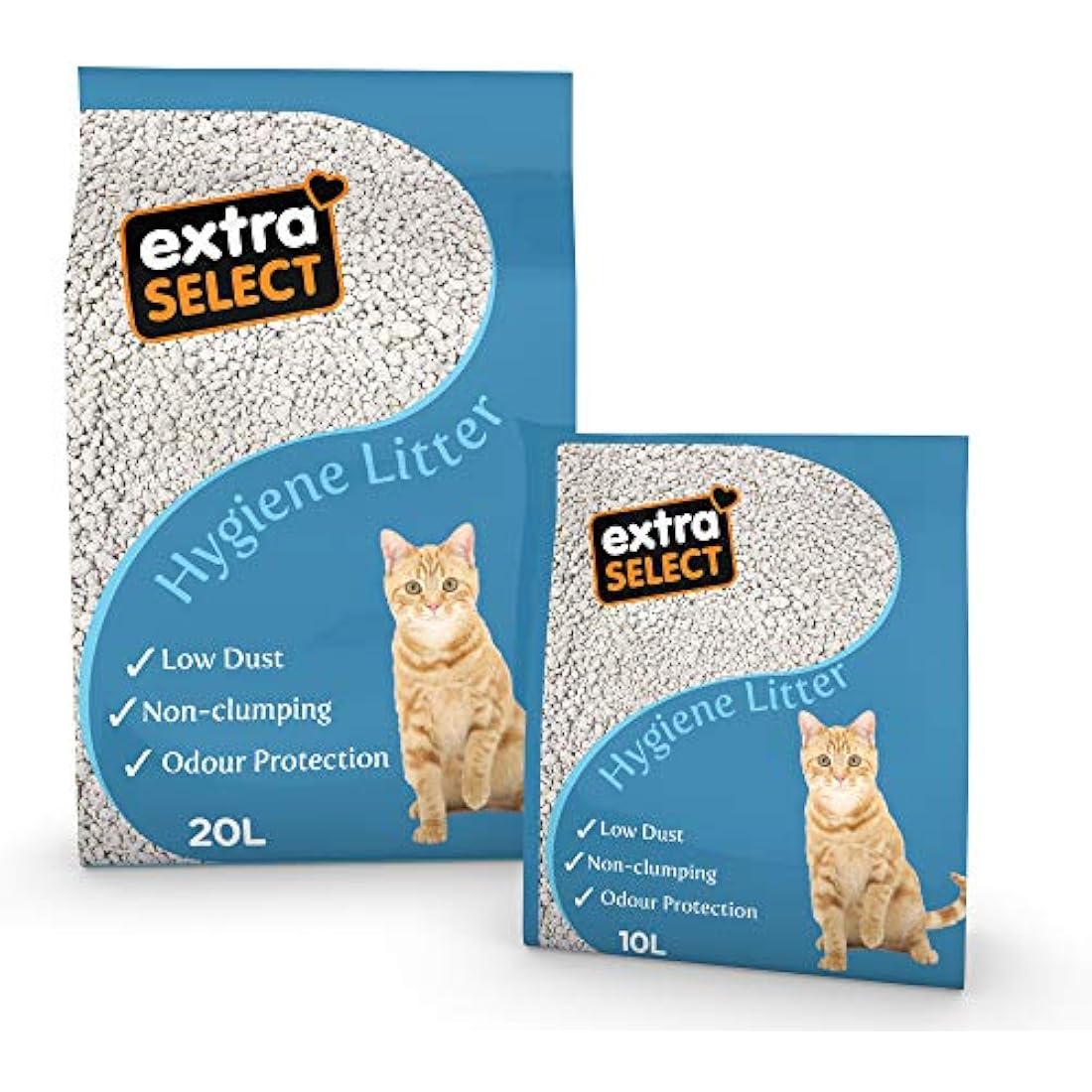 Extra Select Premium Hygiene Cat Litter - Calcium Silicate Non-Clumping Odour Control - 20L