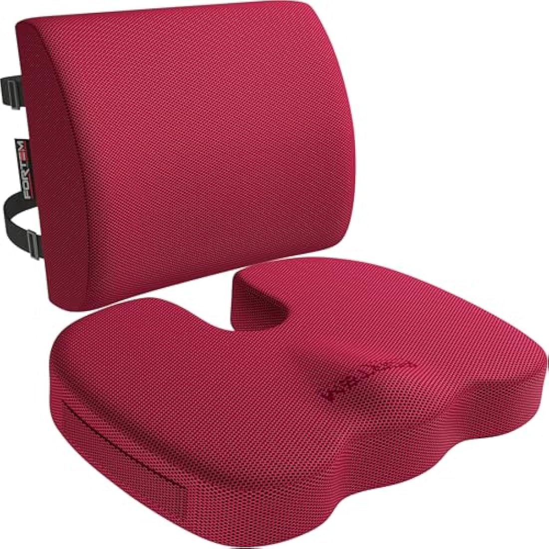 FORTEM Office Chair Cushion and Back Support for Office Chair, Lumbar Support Pillow, Memory Foam, Non Slip Sitting and Back Rest for Gaming, Car Seat Cushion, Chair Pad