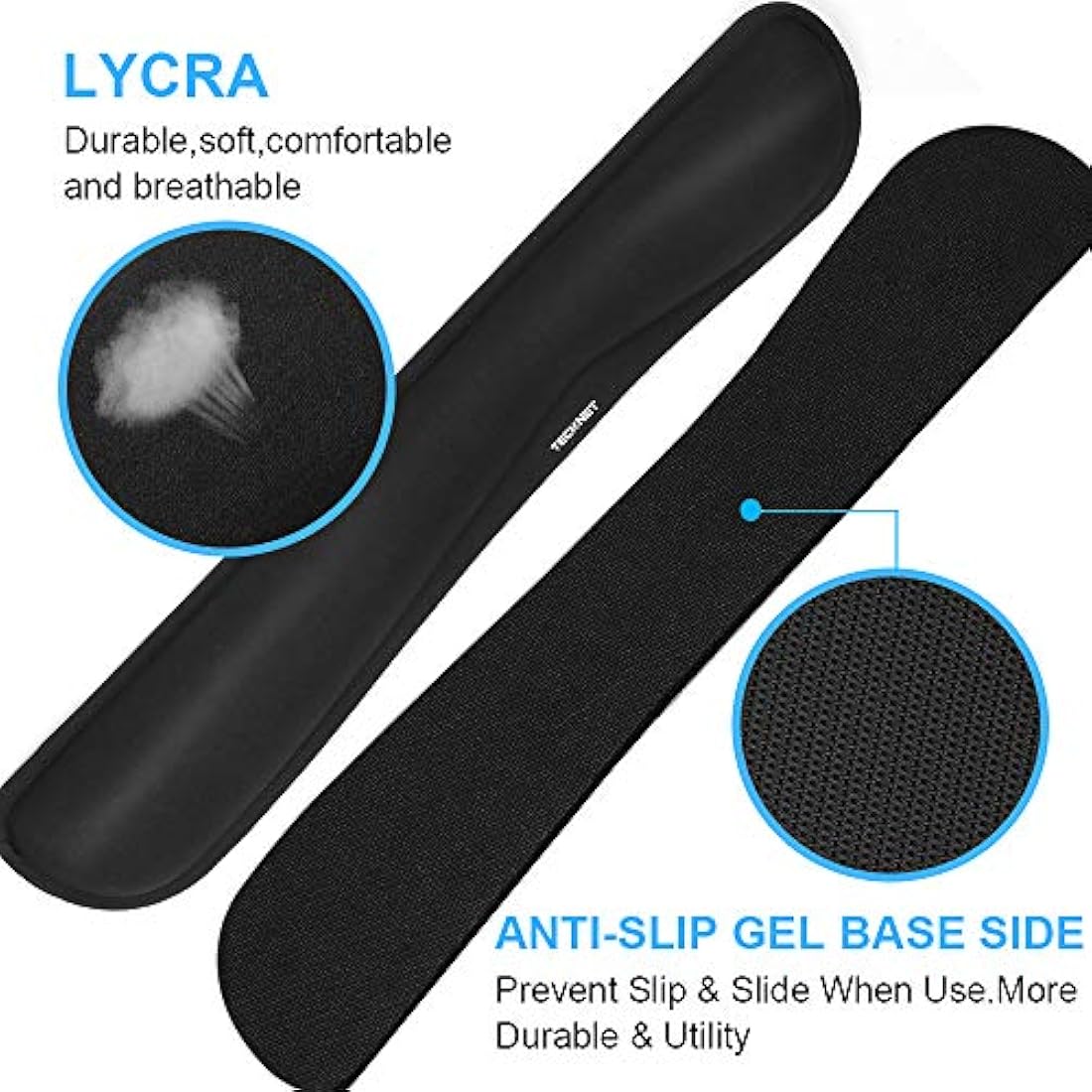 TECKNET Wrist Rest Mat, Keyboard and Mouse Wrist Support Pad Set, Comfortable Memory Foam Mouse Mat with Wrist Cushion Support, Anti-Slip Ergonomic Mouse Pad for Computer Laptop Working Gaming