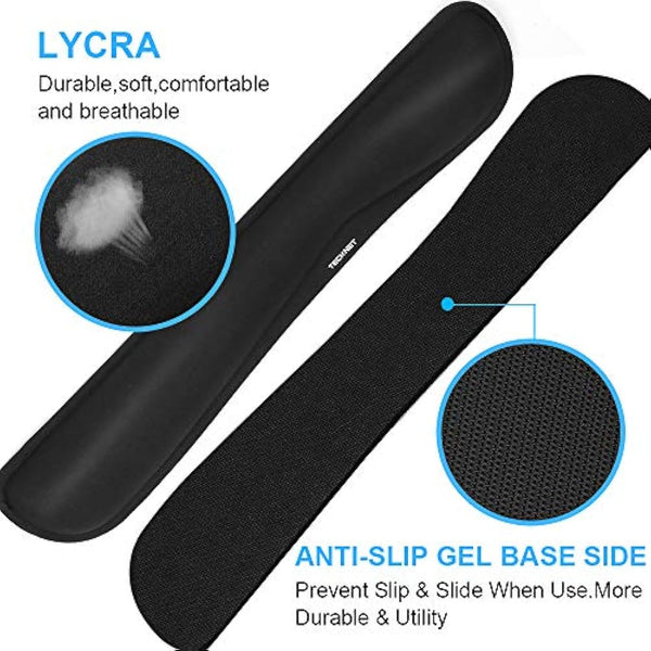 TECKNET Wrist Rest Mat, Keyboard and Mouse Wrist Support Pad Set, Comfortable Memory Foam Mouse Mat with Wrist Cushion Support, Anti-Slip Ergonomic Mouse Pad for Computer Laptop Working Gaming