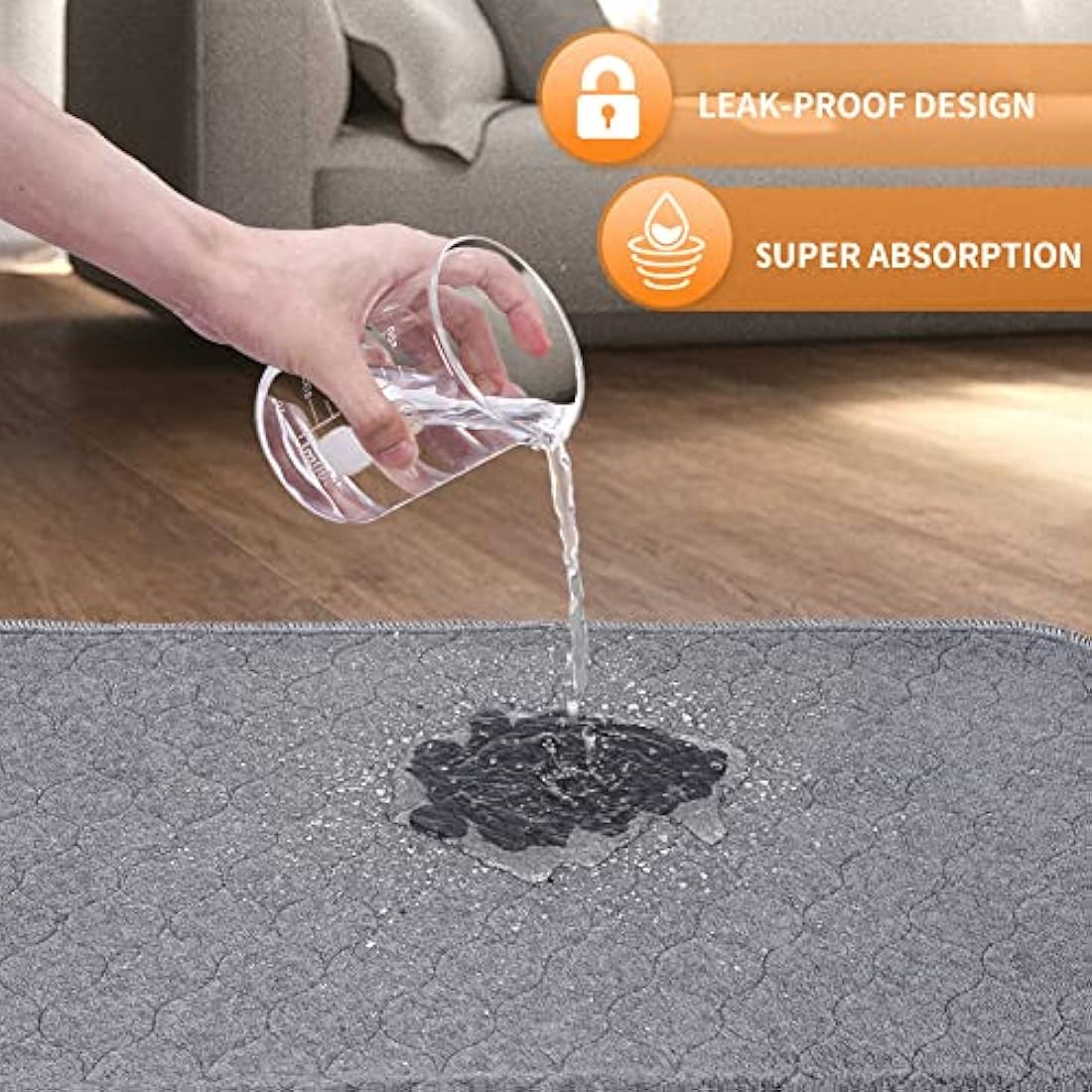 Reusable Dog Training Pads 183x183cm - 2 Pack Washable Dog Pee Pads Super Absorbent Waterproof Dog Mat Pee Pads for Dogs, Fast Drying Training Pads for Home