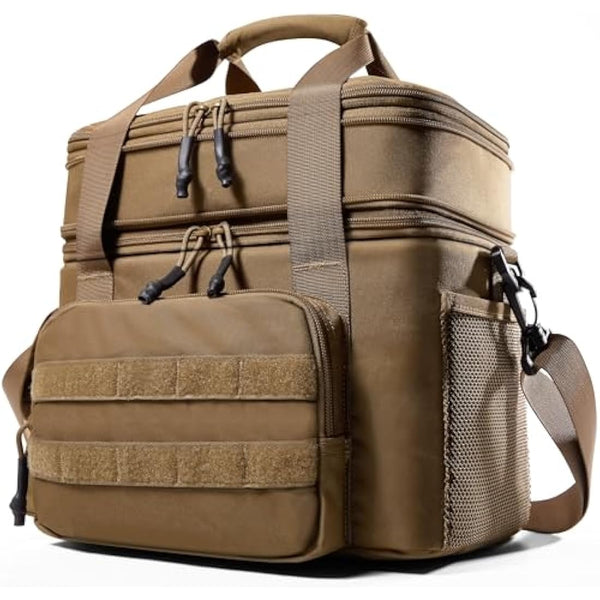1TG Tactical Insulated Lunch Bag, Expandable Lunch Box for Men, Leakproof Large Cool Bag with Shoulder Stap, Reusable Lunch Tote Bag for Work Travel Camping Picnic Beach, 18L-24L