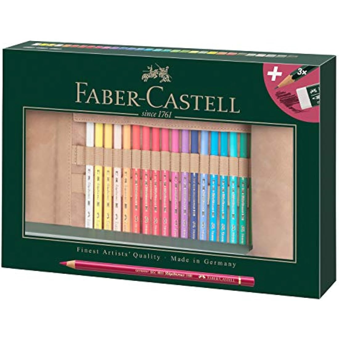 Faber-Castell Art & Graphic Polychromos Colour Pencil, Multicoloured, Pencil Roll Of 34, For Art, Craft, Drawing, Sketching, Home, School, University, Colouring