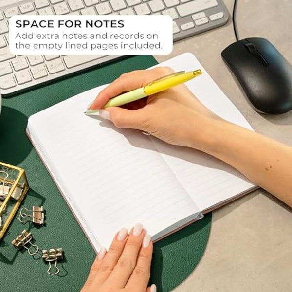 Clever Fox Password Book 2nd Edition – Hardcover Password Keeper with Laminated Alphabetical Tabs – Internet Address Notebook & Login Details Organizer Journal – 10.4x19.3cm (Rose Gold)