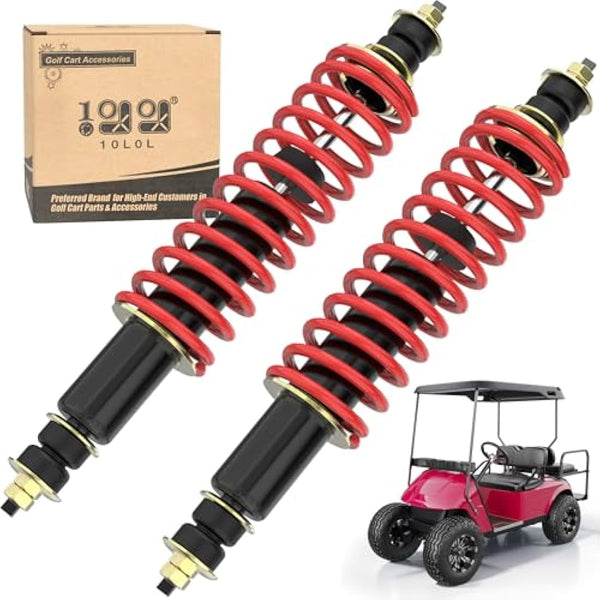 10L0L Golf Cart Front Rear Shock Absorber Set Coil Over Heavy Duty Shock Absorber Bolt Fits EZGO Medalist/TXT 1994+ Newer Gas or Electric, Replaces Part 70928-G01 76418-G01 (2 Pack)