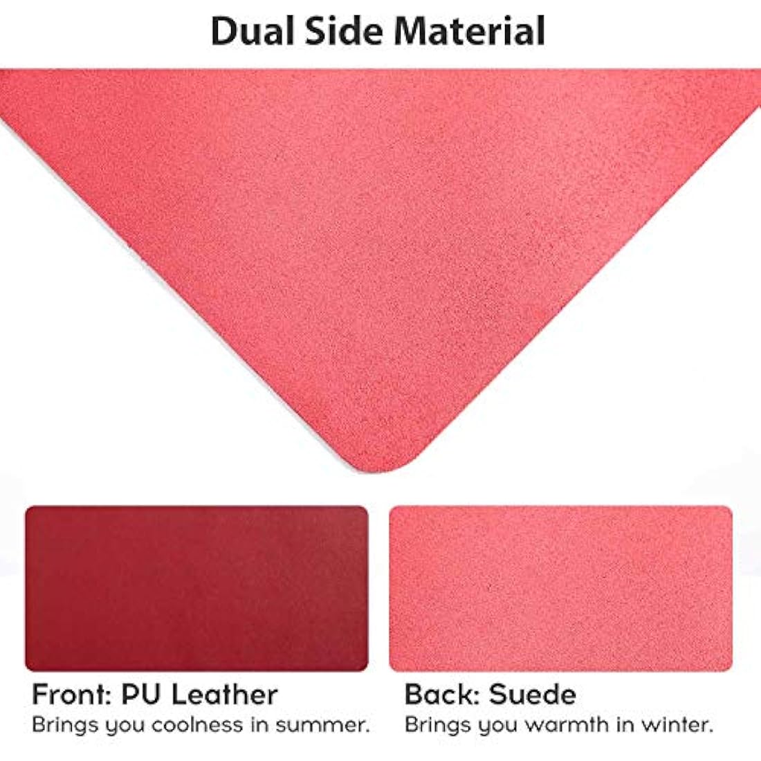 Desk Pad Large, DOBAOJIA Desk Mat, Laptop Mat, Writing Pad, Desk Blotter, Extended Mouse Mat, Large Mouse Pad for Office/Home, PU Leather Waterproof +Suede Non-Slip 27.5" X 13.8" (Wine Red)