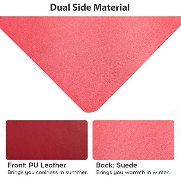 Desk Pad Large, DOBAOJIA Desk Mat, Laptop Mat, Writing Pad, Desk Blotter, Extended Mouse Mat, Large Mouse Pad for Office/Home, PU Leather Waterproof +Suede Non-Slip 27.5" X 13.8" (Wine Red)