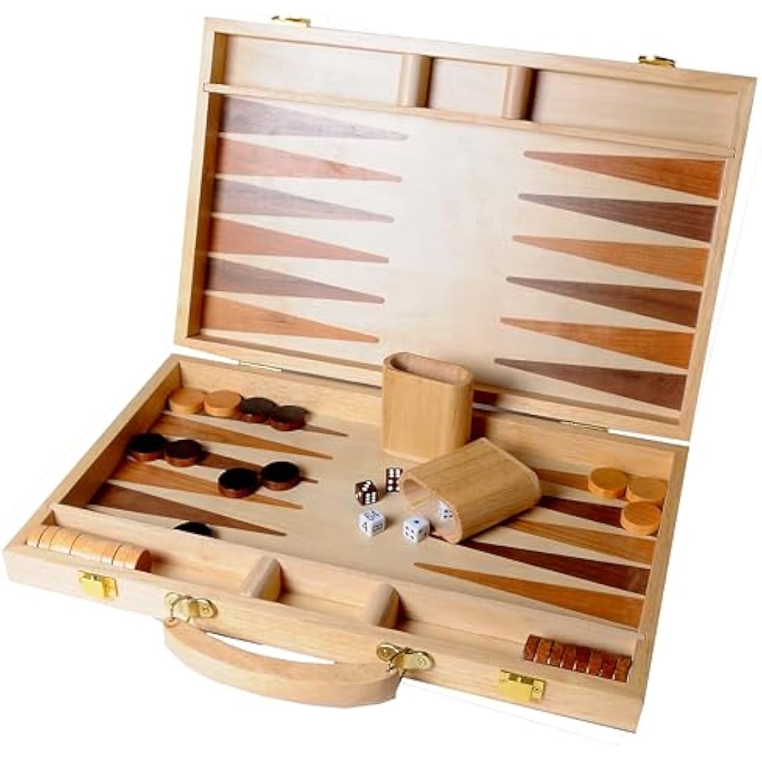 Engelhart - 250536 - Inlaid Wooden Game Backgammon Set 15"